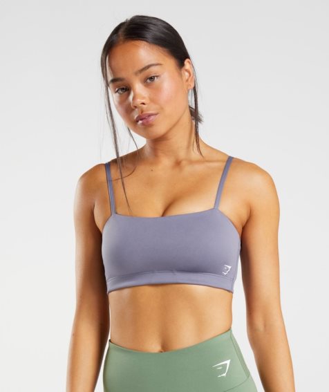 Women's Gymshark Bandeau Sports Bra Purple | NZ 9EKLBM